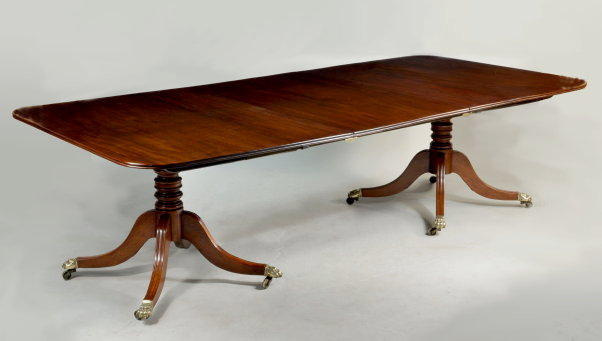 Regency Two Pedestal Mahogany Dining Table - Inv. #9573