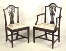 Set Twelve Hepplewhite Carved Mahogany Dining Chairs - Inv. #10670